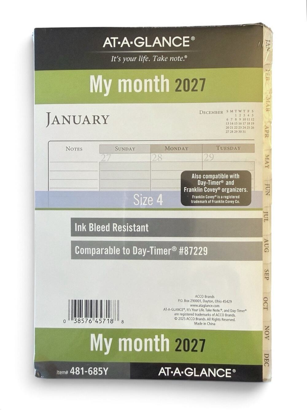 AT-A-GLANCE 2026 Planner Refill, Monthly, 5-1/2" x 8-1/2", Desk Size 4, Loose...